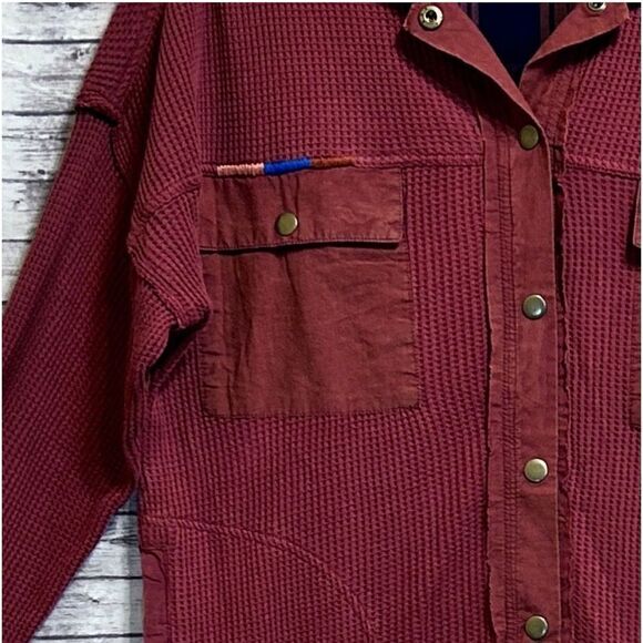 Sundance Waffle Knit Prudence Oversized Boho Shirt Jacket - Picture 5 of 9